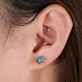 thumbnail image 2 of Limerencia Pure Titanium Hypoallergenic Earrings Blue Crown Zirconia Implantable Grade For Sensitive Ears, 2 of 5