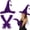 Purple, variant on Offaod Women's Witch Hat & Long Gloves Set - Foldable Halloween Costume Accessories, Gothic Spooky Party Outfit