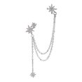thumbnail image 1 of 925 Sterling Silver Fashion Star Cuff Earring Chain For Women Teen Girls Star Crawler Earring Wrap Earrings, 1 of 5