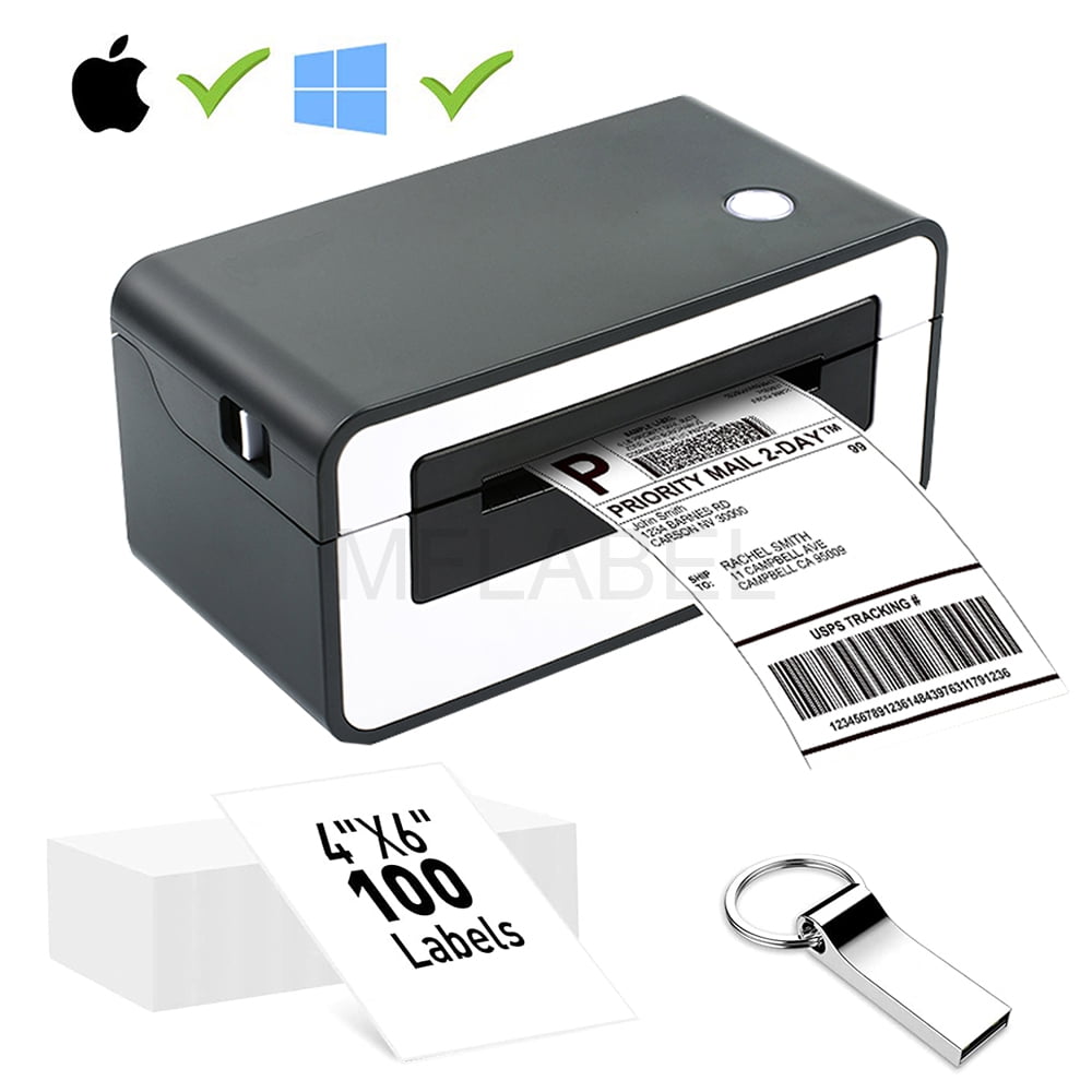 4x6 Direct Thermal Shipping Barcode Label Printer - Mail Postage Label Printing Machine with 100 Blank Labels - Direct USB One Click Set up, ...