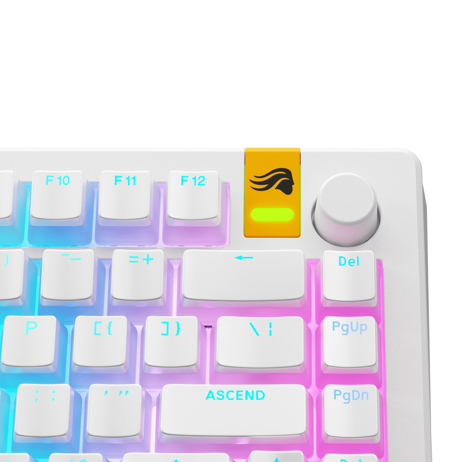 Glorious Gaming GPBT Aura Pudding Keycaps - Fits with Compact, TKL, Full Size Mechanical Gaming Keyboards - White