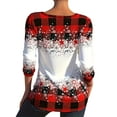 thumbnail image 3 of DYMADE Womens Christmas Snowflake Santa Claus Print Criss-Cross Long Sleeve Casual Tunic T-Shirts Blouse Top, 3 of 4