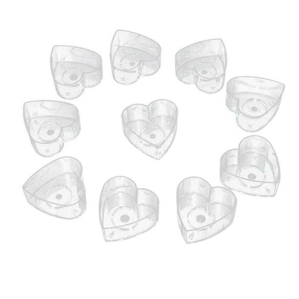 10 Unidades Tazas De Plástico Transparente Sunnimix Recipiente De Amor Corazón Clear Talight Cops