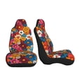 thumbnail image 4 of Car Seat Covers Are Protected From Dust And Spillage And Elastic Straps Are Easy To Install For Easy Car Suv Truck Delivery Colorful Floral Pattern Groovy Flowers (1) 1, 4 of 8