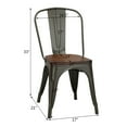 thumbnail image 2 of Costway Set of 4 Metal Dining Side Chair Wood Seat Stackable Bistro Cafe, 2 of 9