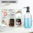thumbnail image 6 of ZIVACATE 2 Pack Soap Dispenser with Rust Proof Pump, 6 Pack Waterproof Labels, 17 Oz  Soap Dispenser Bathroom, Glass Hand Soap Dispenser, Dish Soap Dispenser for Kitchen,Clear, 6 of 7