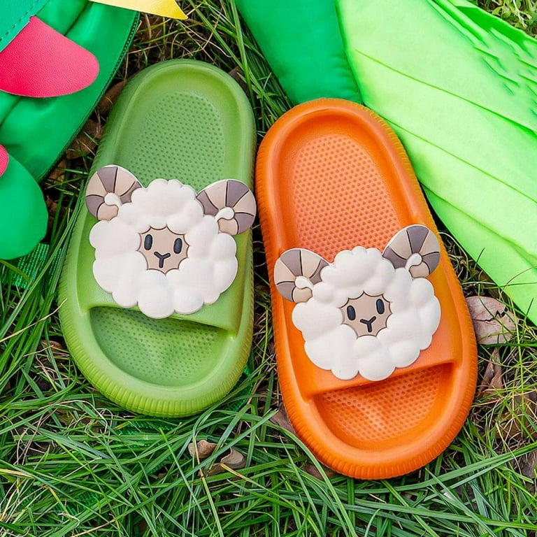 Slippers,Summer Slippers,Cartoon Sheep Slippers,Thick Platform Slippers,Kids Beach Shoes,Soft Sole Slippers,Bathroom Anti-slip Slippers for Boys Girls -