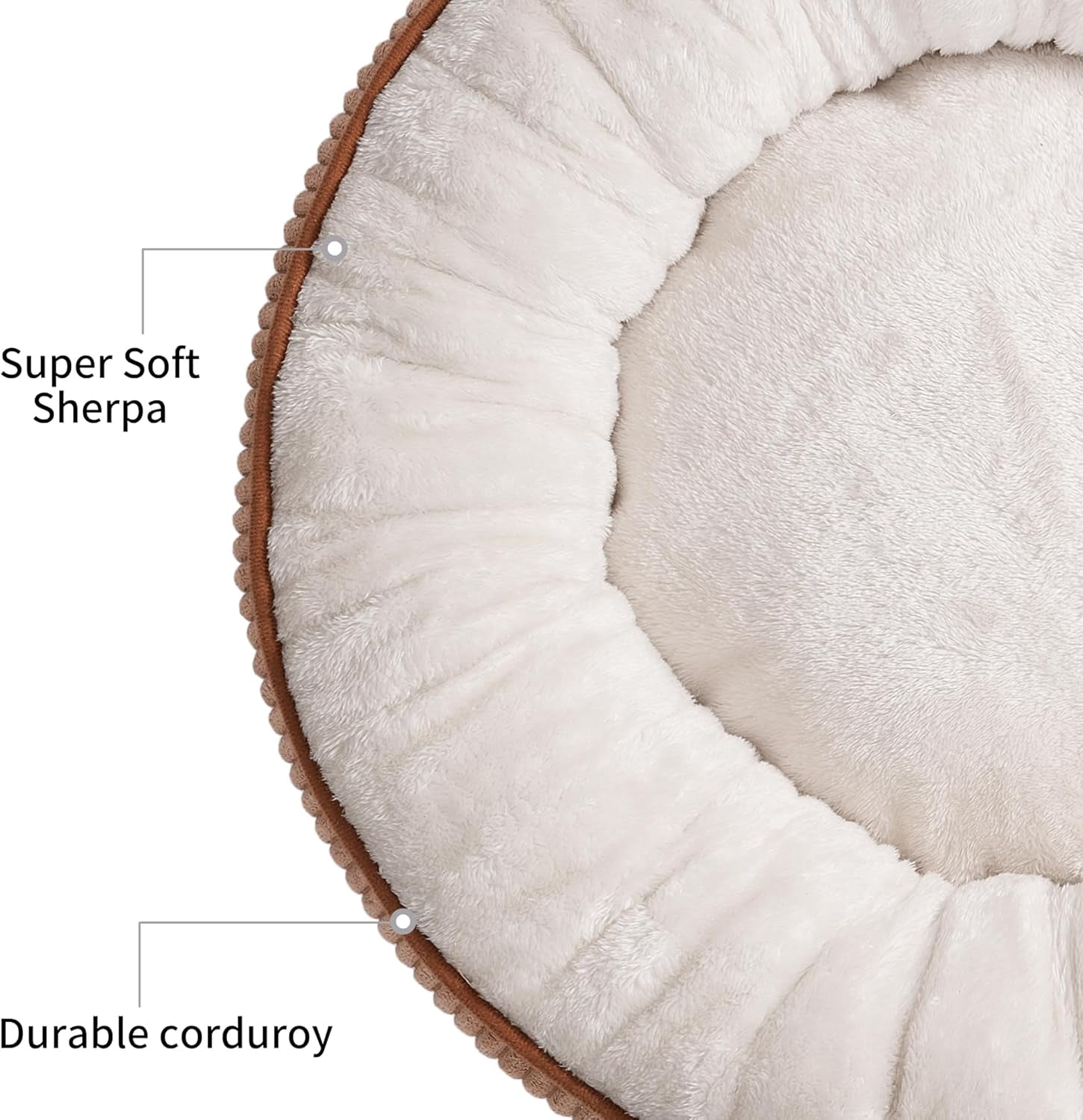 Donut Dog Bed,30 Inches Calming Round Dog Beds for Medium Dogs,Washable Anti Anxiety Cuddler Dog Bed with Removable Cover(Brown,Medium)