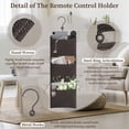 thumbnail image 3 of Wymulot 3 Tier Wall Mounted Magazine Rack, Magazine Basket with Hooks, Boho Storage Holder Books Basket for Newspaper, Remote Controls, Keys, Decorative Hanging Basket for Living Room, Bedroom (Brown), 3 of 6