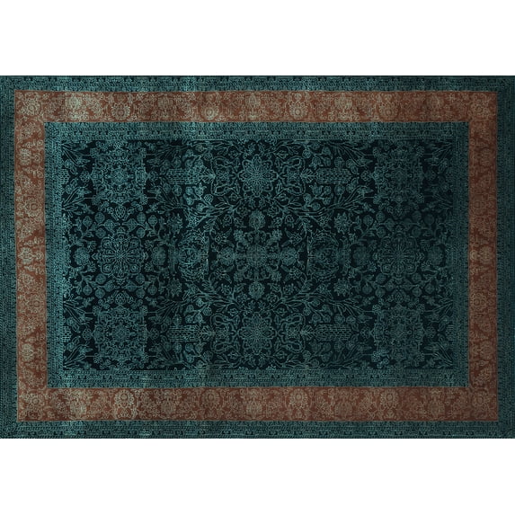 Ahgly Company Indoor Rectangle Persian Light Blue Traditional Area Rugs, 3' x 5'