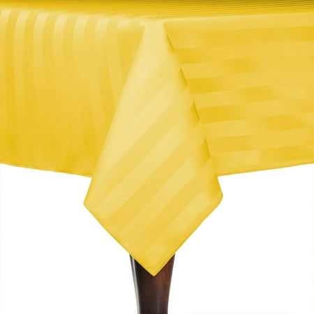 

Ultimate Textile (3 Pack) Satin-Stripe 60 x 90-Inch Rectangular Tablecloth - for Wedding and Catering Hotel or Home Dining use Goldenrod Yellow