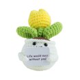 thumbnail image 2 of Plantas de crochet en macetas plantas en macetas con tarjeta positiva plantas emocionales positivas positivas de flores inspiradores adornos de crochet creativo para la oficina en casa, 2 of 6