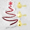 thumbnail image 2 of TKYGU 144 PCS/6 Set Christmas Ball Shatterproof Ornaments Small Christmas Decorations Tree Balls for Holiday Wedding Party Decoration Tree Ornaments 1.18 Inch Gold, 2 of 3