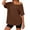 04# Coffee, variant on Women's Oversized Tops off Shoulder Tunic Top Summer Casual Blouse Flowy Loose Fit Cotton Solid Color Beach Holiday Party S-XL
