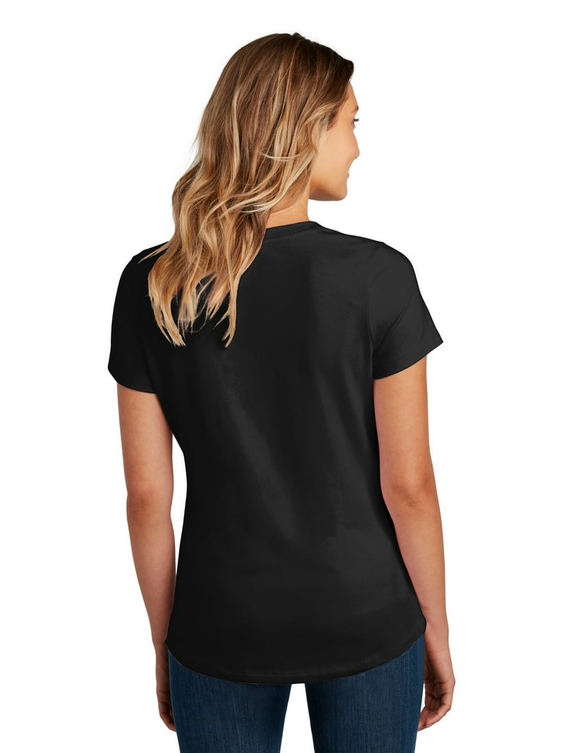 OThread & Co. Women's Short Sleeve Crop Top - Scoop Neck, Asymmetrical Hem, Soft Stretch Tee (Black, Large)