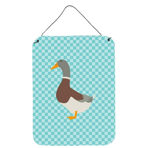 Carolines Treasures BB8037DS1216 Saxony Sachsenente Duck Blue Check Wall or Door Hanging Prints