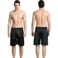 thumbnail image 5 of Men's Imitation Silk Alarm Short Pants Soft Sleeping Pants, 5 of 7