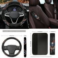 thumbnail image 5 of Yuyamidu American Flag Car Seat Cover Set of 15 Eagle Car Floor Mats Steering Wheel Cover Seat Belt Pads Cup Holder Handbrake Cover Gear Shift Cover, 4th of July Decor, 5 of 6