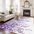 thumbnail image 2 of 8'x10' Area Rugs, Purple Eucalyptus Leaves Indoor Outdoor Area Rug for Living Room Bedroom, Spring Floral Summer Botanical Washable Bathroom Rugs Kitchen Floor Carpet Mats Home Decor Aesthetic, 2 of 8