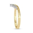 thumbnail image 3 of IGI Certified Lab Grown Diamond V Shaped Curved Wedding Band Rings for Women, Round Cut Diamond Stackable Engagement Ring In 18K Solid Yellow Gold F-G, VS-SI Quality (0.15 Cttw) Ring Size-9, 3 of 7
