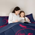 thumbnail image 4 of Homewish Cartoon Baseball Athlete Bedding Comforter Set 7pcs for Kids, Cartoon Ball Gaming Queen Bedding Sets, Navy Red Stripes Reversible Queen Sheet Sets, Luxury Bedroom Decor, 4 of 7