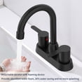 thumbnail image 3 of IVV 2-Handle Bathroom Sink Faucet, 360 Degree High Arc Swivel Spout Centerset 4 Inch Vanity Faucet RV Bathroom Faucet 3 Holes Lavatory Faucet, Matte Black, 3 of 6
