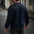 thumbnail image 3 of Men's Cable Knit Pullover Sweater Long Sleeve Crew Neck Knit Shirt Soft Loose Fit Casual Spring Twist Sweaters, 3 of 6
