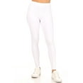 thumbnail image 2 of Moa Collection Women's Casual Stretch Pull on High Waist Solid Basic Leggings Pants S-3XL Pack of 3 White 1XL, 2 of 5