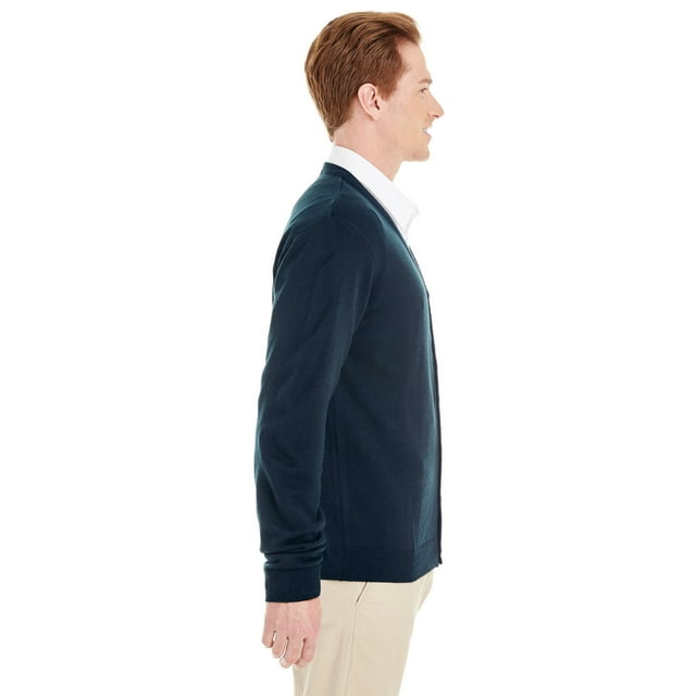Harriton Men's Pilblocâ„¢ V-Neck Button Cardigan Sweater