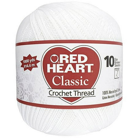 Red Heart Classic Special Value Crochet Thread, Size 10, White