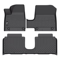 Ikon Motorsports 3PCS 3D TPE All Weather Waterproof Floor Mats Cargo Liner Carpet For 2025-2026 Hyundai Ioniq 5 Limited & XRT W/Sliding Center Console