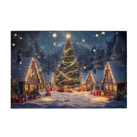 1000 PCS Fantasy Christmas Snow Scene Puzzles For Adults 1000 Pieces,Funny Artwork For Adults,Classic Christmas Gift,Charm Wooden Jigsaw Puzzles,Relax And Enjoy The Fun Of Jigsaw Puzzles