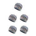 thumbnail image 1 of Maytalsory Bonnet Ethnique Style Hijab Floral Imprimé Coloré Turban Réglable Oreille Protection Style Accessoires Bonnet Bleu Bande 5Set, 1 of 6