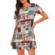 thumbnail image 1 of Fotbe Patchwork In Country Style Bata de Dormir para Mujer con Estampado, Camisón de Algodón de Manga Corta, Ropa de Dormir Casual, 1 of 6