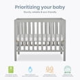 thumbnail image 2 of Dream On Me Edgewood 4-in-1 Convertible Mini Crib, Cool Grey, 2 of 9