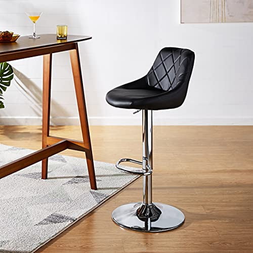CangLong Swivel Adjustable Counter Height Bar Stools Set of 1 PU