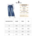 thumbnail image 6 of Unique Bargains Women's Plus Size Wide Leg Stretch with Pockets Denim Ankle Pants 1X Mid Blue, 6 of 6
