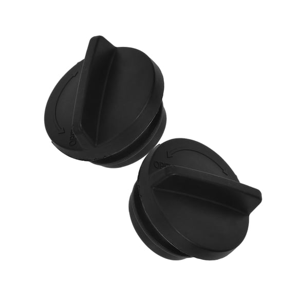 2-Pack Black Patio Table Umbrella Hole Plug Caps Set, Outdoor Parasol Table Hole Covers with Pole Insert Replacement Stabilizer Parts