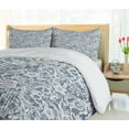 thumbnail image 4 of Ambesonne Paisley Duvet Cover Sets, Vintage Floral, 2-Queen, Blue Grey Purpleblue, 4 of 6