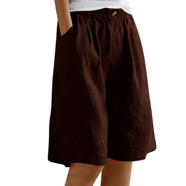 Pantalones cortos de pijama con estampado de cuadros y botones en la parte delantera para mujer - Ropa de dormir Pantalones cortos de estar por casa S-XXXL