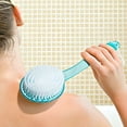 thumbnail image 2 of Bath Brush with Long Handle. Blue Shower Back Scrubber Feet Scrubber Soft Nylon Bristles for Bath Wet or Dry Brush for Men & Women, 2 of 6