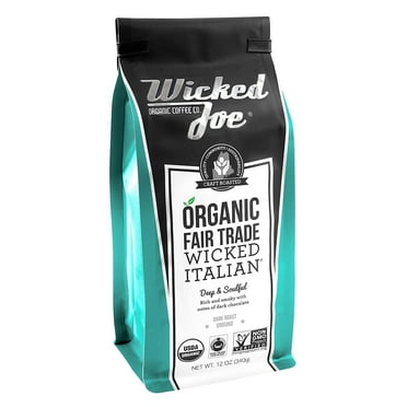 Wicked Joe Organic Ground Coffee Dark Roast Wicked Italian -- 12 oz Pack of 2