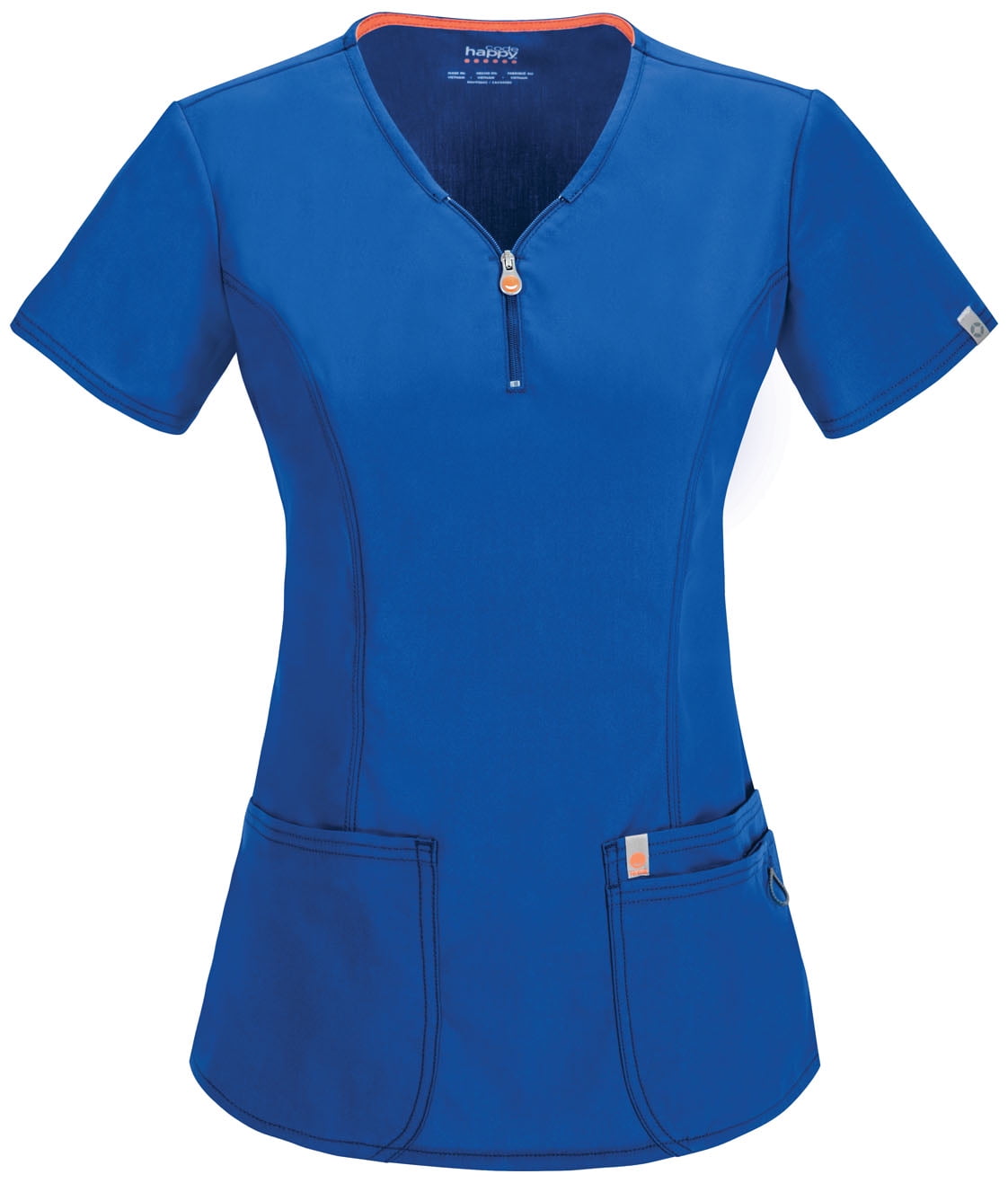 Royal Blue Code Happy Scrubs Mens V Neck Top 16600A RYCH Antimicrobial 