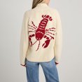 thumbnail image 2 of NJWS Women Lobster Sweater Cardigan Button Front Shawl Collar Chunky Knit Top with Pockets Fall Winter, 2 of 5