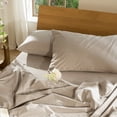 thumbnail image 4 of MooMee Pillowcases 100% Washed Cotton Linen Like Textured Envelope Closure Set of 2 (Tannish Linen Grey, Standard), 4 of 5
