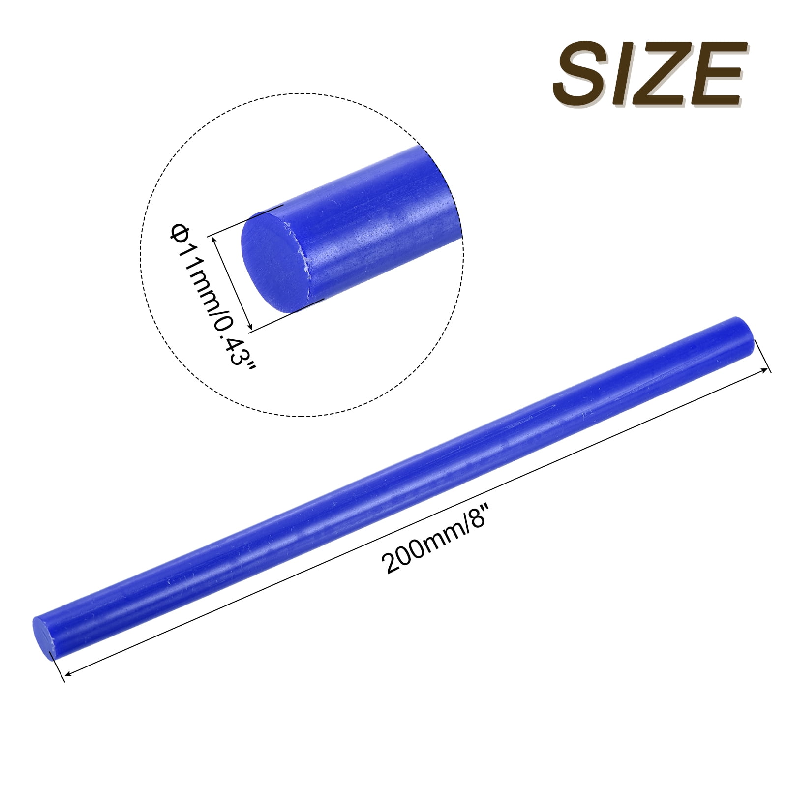 Uxcell EVA Mini Hot Glue Sticks High Sticky Hot Glue Sticks for Glue Gun 0.43 inch x 8 inch Bright Blue 30 Pcs