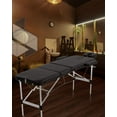 thumbnail image 6 of Dkeli Adjustable 3 Folding Massage Table 73 inch Aluminium Frame Massage Bed Portable PU Leather Spa Bed, Black, 6 of 7