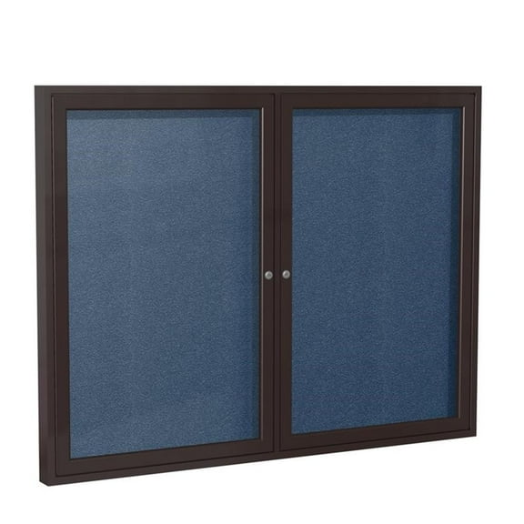 Ghent's Vinyl 48" x 60" 2 Door Enclosed Bulletin Board in Navy