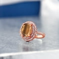 thumbnail image 4 of Gem Stone King 2.36 Ct Oval Brown Tiger Eye 18K Rose Gold Plated Silver Ring (Size 5), 4 of 4