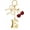 Red Cherry, variant on Initial Bag Charm with Cherry & Gold Bow, Cute Bubble Letter Purse Charms, Keychain Accessories Gift for Women Girls